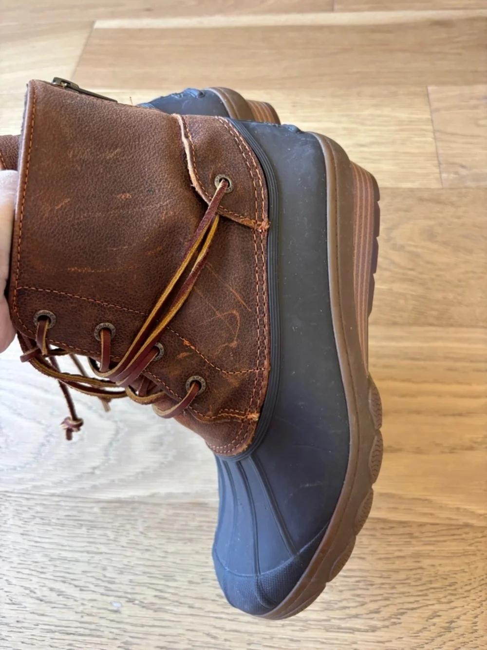 Sperry leather wedge tide boot womens 8